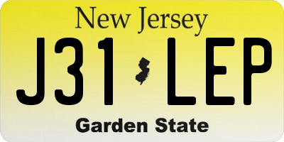 NJ license plate J31LEP