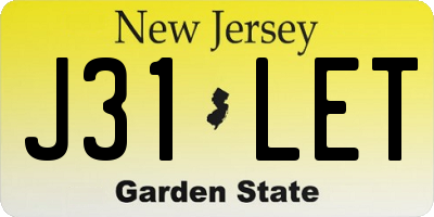 NJ license plate J31LET