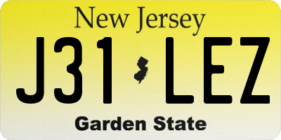 NJ license plate J31LEZ