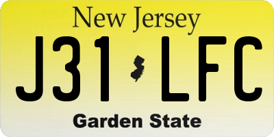 NJ license plate J31LFC