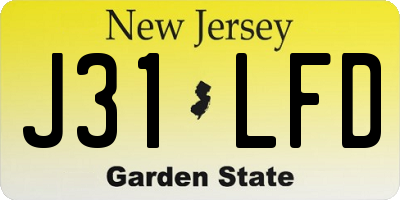 NJ license plate J31LFD