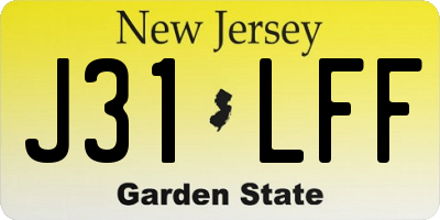 NJ license plate J31LFF
