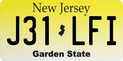 NJ license plate J31LFI