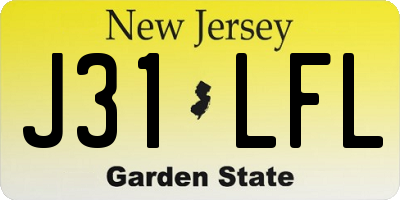 NJ license plate J31LFL