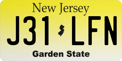 NJ license plate J31LFN