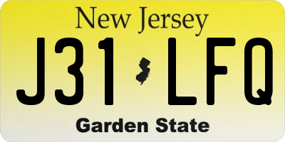 NJ license plate J31LFQ