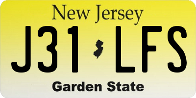 NJ license plate J31LFS