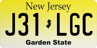 NJ license plate J31LGC