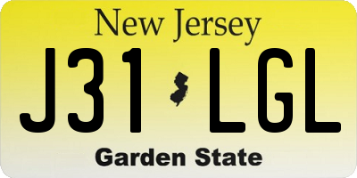 NJ license plate J31LGL