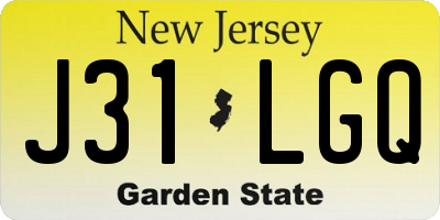 NJ license plate J31LGQ