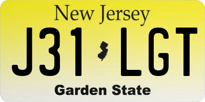 NJ license plate J31LGT