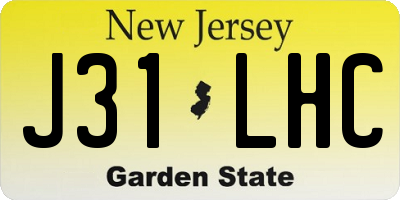 NJ license plate J31LHC