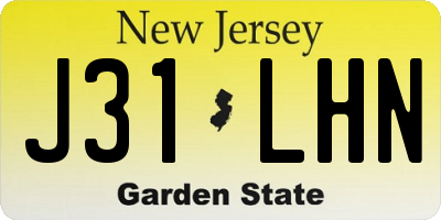 NJ license plate J31LHN