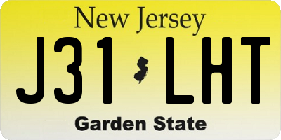 NJ license plate J31LHT