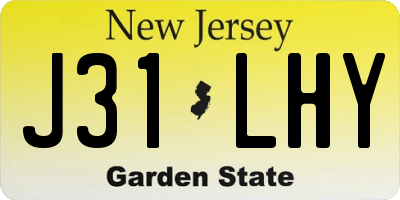 NJ license plate J31LHY