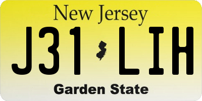 NJ license plate J31LIH