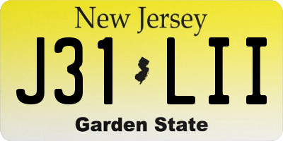 NJ license plate J31LII