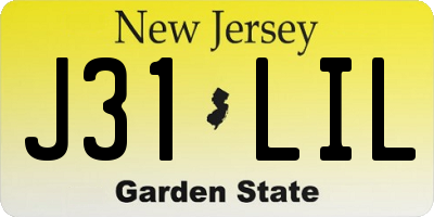 NJ license plate J31LIL