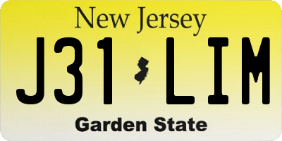 NJ license plate J31LIM
