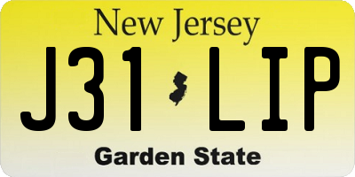 NJ license plate J31LIP