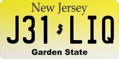 NJ license plate J31LIQ