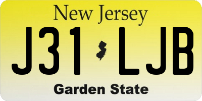 NJ license plate J31LJB
