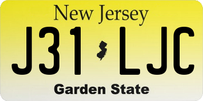 NJ license plate J31LJC