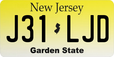 NJ license plate J31LJD
