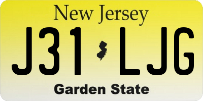 NJ license plate J31LJG