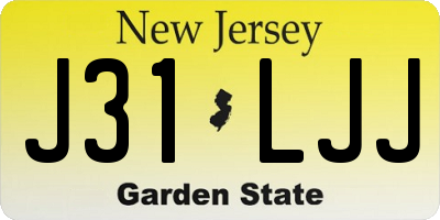 NJ license plate J31LJJ