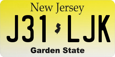 NJ license plate J31LJK