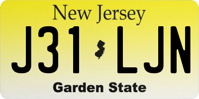 NJ license plate J31LJN