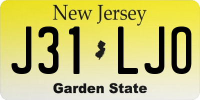 NJ license plate J31LJO
