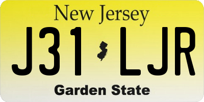NJ license plate J31LJR
