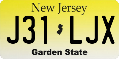 NJ license plate J31LJX
