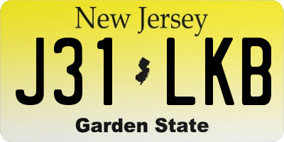NJ license plate J31LKB