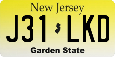 NJ license plate J31LKD