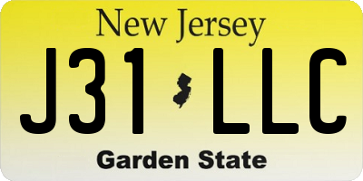 NJ license plate J31LLC
