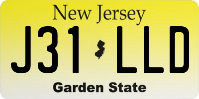 NJ license plate J31LLD