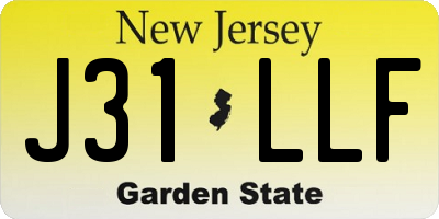 NJ license plate J31LLF