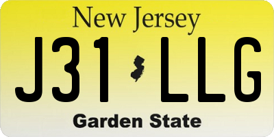 NJ license plate J31LLG