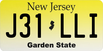 NJ license plate J31LLI