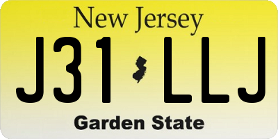 NJ license plate J31LLJ