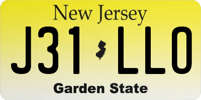 NJ license plate J31LLO