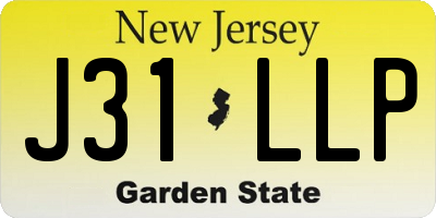 NJ license plate J31LLP