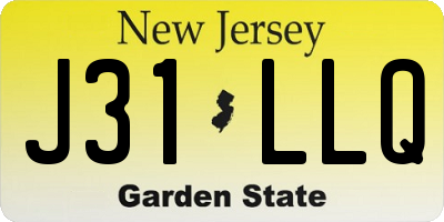 NJ license plate J31LLQ