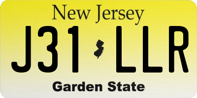 NJ license plate J31LLR