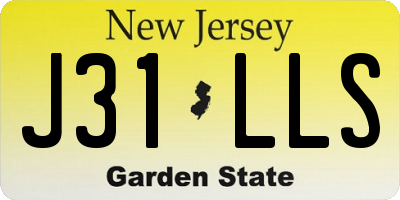 NJ license plate J31LLS