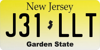 NJ license plate J31LLT