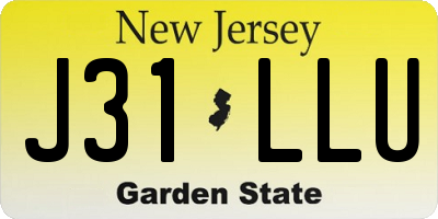 NJ license plate J31LLU